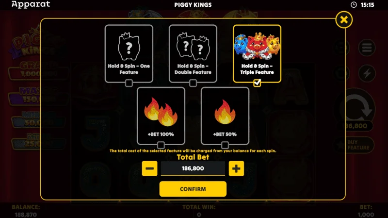 Piggy Kings – suur võit Hold and Spini režiimis