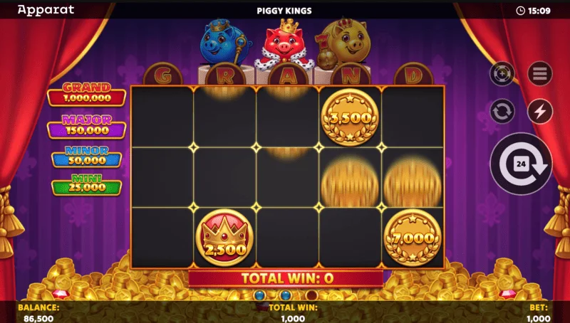 Piggy Kings – Buy Feature'i ekraan ja ostuvalik