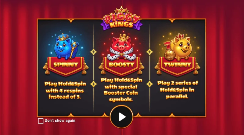 Piggy Kings – peaekraan kolme seakujukese ja rullikutega