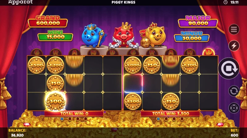 Piggy Kings – seadistuste menüü ja panuse vahemik